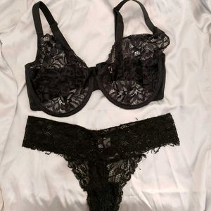 Black Net Lingerie Set.