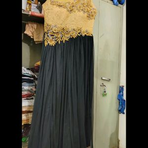 Golden Black Ethnic Gown