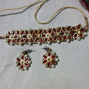 Red Colour Jewellery Set