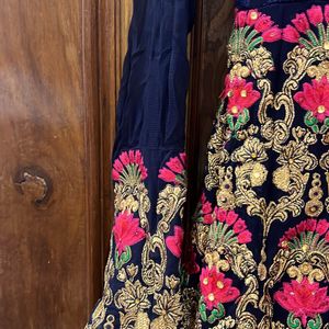 Heavy Embroidered Navy Blue Gown