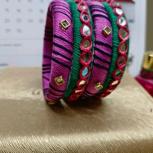 Handmade Thread Bangle (Set Of 2)