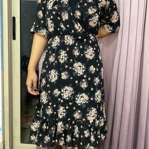 Black Floral Pinteresty Cottagecore Dress