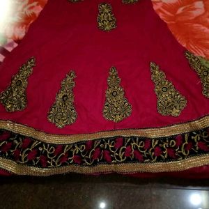 DARK PINK COLOUR AMBERLLA KURTHI