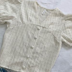 Dreamy Pinterest Cute Puff Sleeve White Top