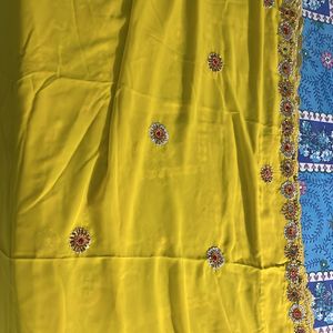 Lemon Yellow Saree