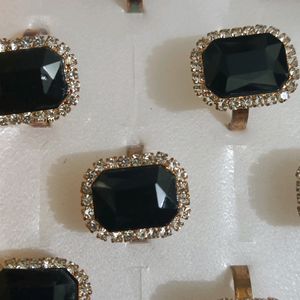 Brand New Black Stone Ring Set of 24 Rings