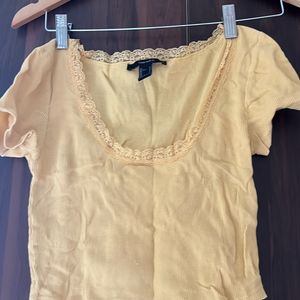 Forever21 Casual Yellow Fitted Top