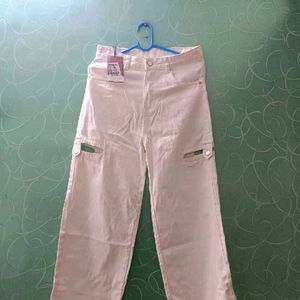 White Cargo Jeans