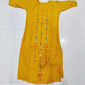 Elegant Mustard Yellow Kurti