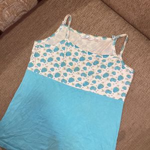 Blue And White Nighty Top