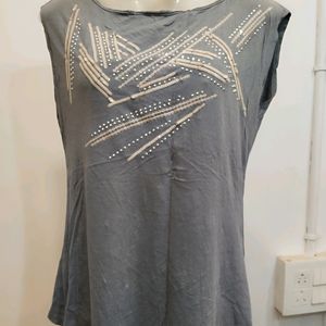 Embellished Grey Top From UK