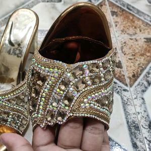 Studded Golden Heels