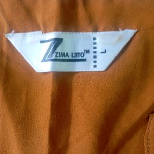 Zima Leto Women Mustard Shirt Dress