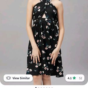 Stylo Bug Floral Printed Halter Neck A-line Dress