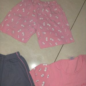 Pink Night Suit For Girls