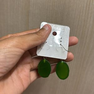 Earings Green Resin