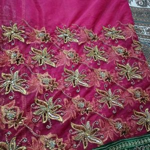 Net Full Of Zari Work Saree Perfect For Wedding