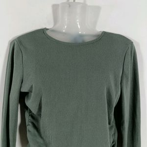 Sage Green Plain Casual Top (Women)