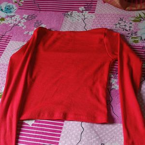 Red Colour , Square Neck, Crop Top for Women