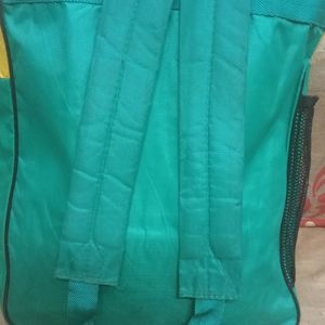 Green And Yellow Colour Combination School Bag.