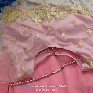 Bollywood  Style Saree With Stitch Blouse