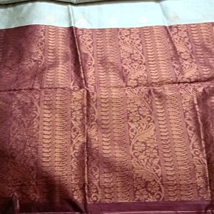 Silk Cotton With Contrast Border