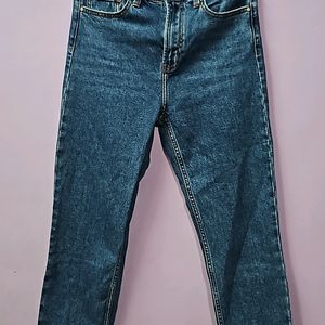 Blue Straight High Rise Stretchable Jeans