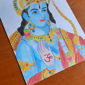 Shree Ram Ji Drawing 🙏🏻 With Pencil Colour