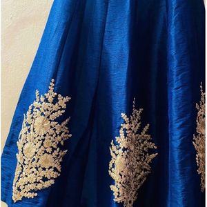 Gold Embroidered Navy Blue Lehenga Choli