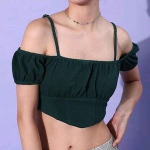 Offshoulder Puff Sleeve Croptop