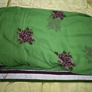 Olive Colour Saree For Daily Purpose