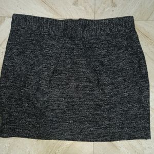 COUNTRY ROAD Charcoal Tweed Skirt Italian Fabric