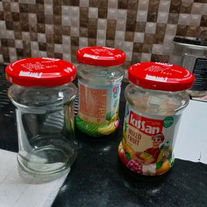 Set Of 4 Small Glass Bottles