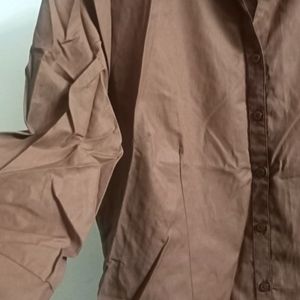 Wardrobe By Westside- Brown Solid Shirt