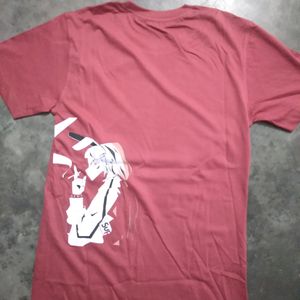 Smoking Girl Red Colour T Shirt