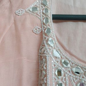 Mirror Work Mul Cotton Kurti