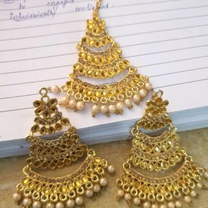 PUNJAB DI JATTI  MANG TIKA AND EARING SET