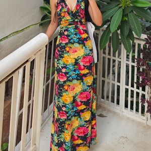 Pinteresty Floral Maxi Bodycon Dress