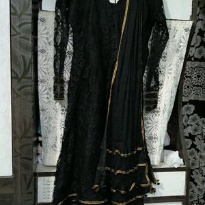 Black Beautiful Net Frock Suit