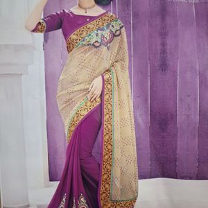 New Designer Branded Saree With Blouse