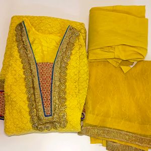 Yellow Chudidhar Set With Dupatta