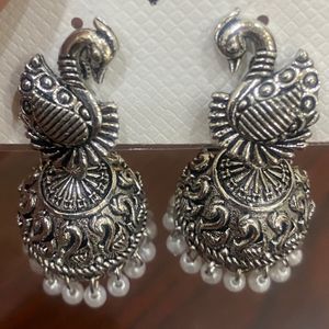 Oxidised Pecoak Design Jumka Earrings Very Resanable Price