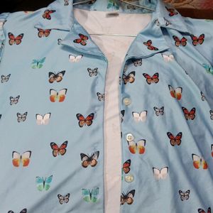 SSS Butterfly Printed Crop Shirt