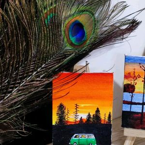 sunset and car painting