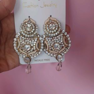 Silver Diamond Earrings (Artificial) 💎