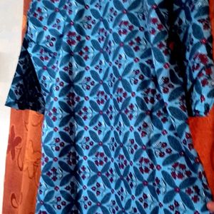 (Combo) Printed Molmol Cotton Kurti With Earrings