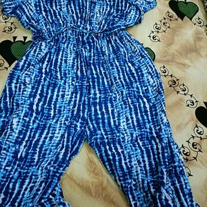 Multicolored Jaipuri Print Jumpsuit In XL Size