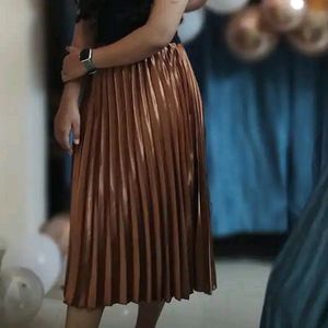 Uptownie Brown Satin Skirt