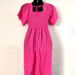 Rose Puffy Sleeve Dress ( Women)