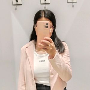 Baby Pink Cropped Blazer